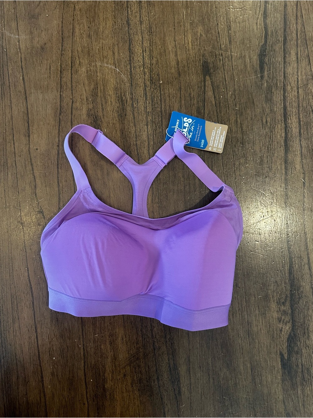 Brooks Dare Racerback Run Bra 34DD Purple High Impact NWT